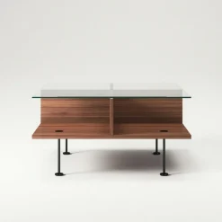 Decotique Soffbord-Vogue Soffbord 70x70 cm, Valnöt / Mässing