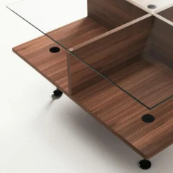 Decotique Soffbord-Vogue Soffbord 70x70 cm, Valnöt / Mässing