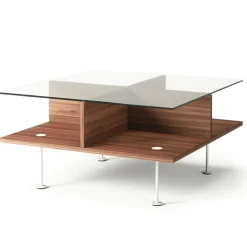 Decotique Soffbord-Vogue Soffbord 70x70 cm, Valnöt / Mässing