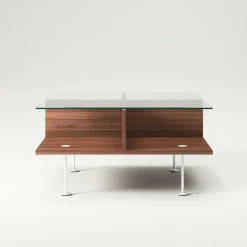 Decotique Soffbord-Vogue Soffbord 70x70 cm, Valnöt / Mässing