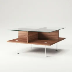 Decotique Soffbord-Vogue Soffbord 70x70 cm, Valnöt / Mässing