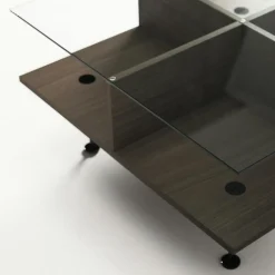 Decotique Soffbord-Vogue Soffbord 70x70 cm, Valnöt / Mässing