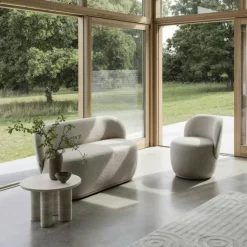 Blomus Sidobord & Avlastningsbord-Volos Sidobord Ø52, Travertin