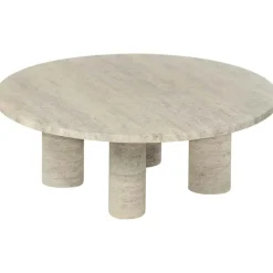 Volos Soffbord Ø75, Travertin