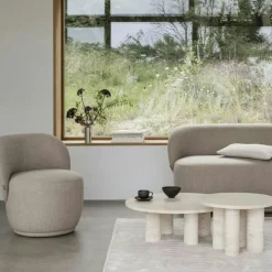 Volos Soffbord Ø75, Travertin