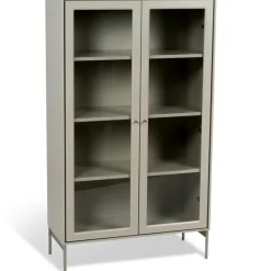 Mavis Skåp & Vitrinskåp-Volt Skåp Glasdörr Vit, 75x32x130 cm