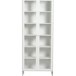 Mavis Skåp & Vitrinskåp-Volt Skåp Glasdörr Vit, 75x32x130 cm