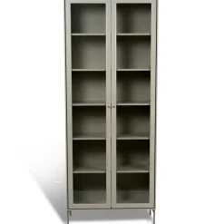 Mavis Skåp & Vitrinskåp-Volt Skåp Glasdörr Vit, 75x32x130 cm