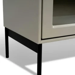 Mavis Skåp & Vitrinskåp-Volt Skåp Glasdörr Vit, 75x32x130 cm