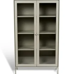 Mavis Skåp & Vitrinskåp-Volt Skåp Glasdörr Vit, 75x32x130 cm