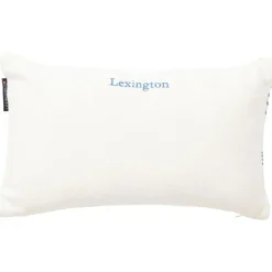 Waves Recycled Heavy Cotton Twill Kudde 30x50 cm, Vit/Blå