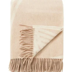 Lexington Plädar & Filtar-Waves Recycled Wool Jacquard Pläd 130x170 cm, Beige/Off-white