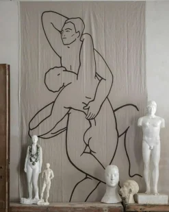 Axlings Överkast|Dukar & Löpare-We Konstverk Limited Edition 165x320 cm, Man + Man