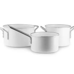 Eva Solo Grytset & Kastrullset-White Line Grytset 1,8 L / 2,5 L / 3,8 L, Vit