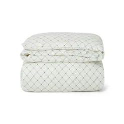 White/Gray Signature Star Sateen Duvet Cover