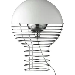 Wire Bordslampa 40 cm, Krom / Orange