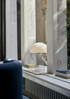 Wire Bordslampa 40 cm, Krom / Orange