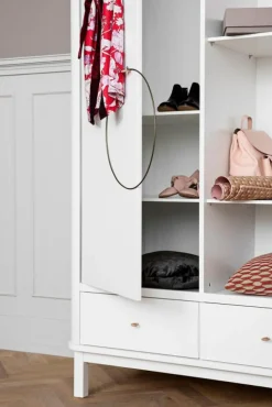 Barn Oliver Furniture Klädförvaring Barn-Wood Garderob med 2 Dörrar, Vit