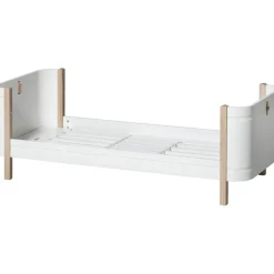 Wood Mini+ Cot Säng Inkl. Junior Kit, Vit/Ek