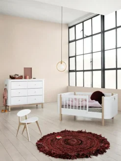 Wood Mini+ Cot Säng Inkl. Junior Kit, Vit/Ek