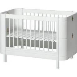 Wood Mini+ Cot Säng Inkl. Junior Kit, Vit/Ek