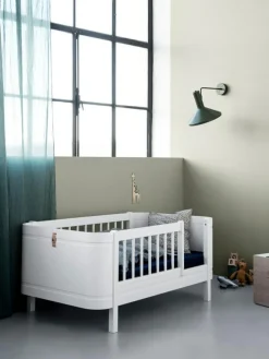 Wood Mini+ Cot Säng Inkl. Junior Kit, Vit/Ek