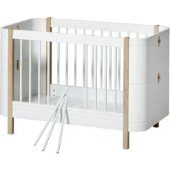 Wood Mini+ Cot Säng Inkl. Junior Kit, Vit/Ek