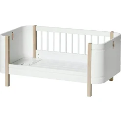 Wood Mini+ Cot Säng Inkl. Junior Kit, Vit/Ek