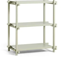 HAY Bokhyllor-Woody Hyllsystem 2.0 Column Low Smokey Grey Beech / Smokey Grey Steel