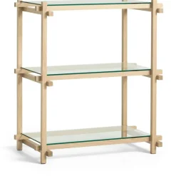 Woody Hyllsystem 2.0 Column Low Soaped Oak / Clear Glass