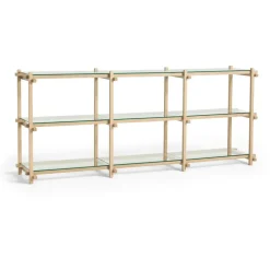 HAY Bokhyllor-Woody Hyllsystem 2.0 Low Soaped Oak / Clear Glass