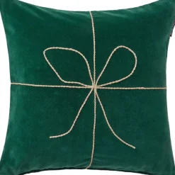 Lexington Prydnadskuddar & Fodral-Wrapped Organic Cotton Velvet Kuddfodral 50x50 cm, Grön / Beige