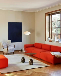 Wulff ATD2 Loungefåtölj + Fotpall, Ek/Sheepskin Moonlight